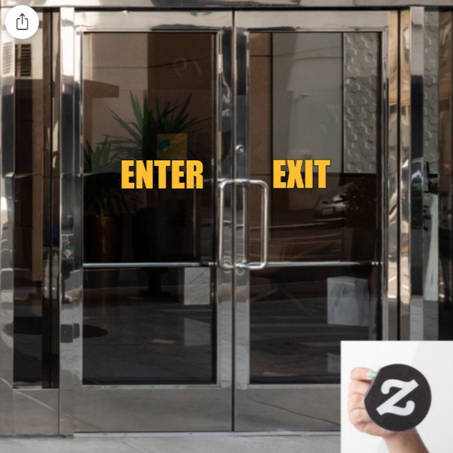 Gold Lettering Enter Exit Shop Business Door Window Cling (Creator Uploaded)