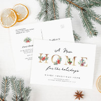 gold letters holiday moving announcement