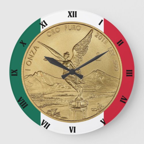 GOLD LIBERTAD COIN LARGE CLOCK