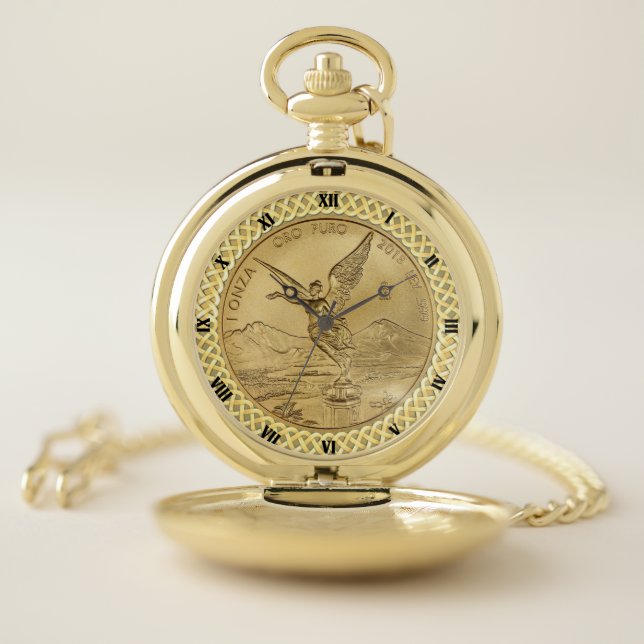 GOLD LIBERTAD COIN POCKET WATCH (Inside)
