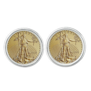 GOLD LIBERTY COIN CUFFLINKS