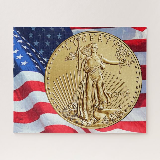GOLD LIBERTY COIN JIGSAW PUZZLE (Horizontal)