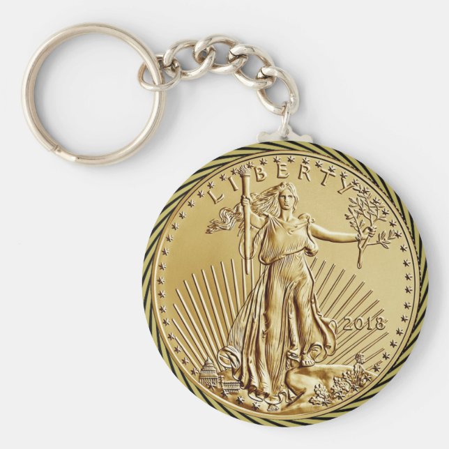 GOLD  LIBERTY COIN KEYCHAIN (Front)