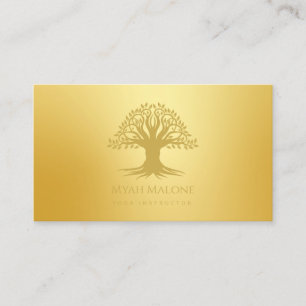 Gold Life Tree Yoga Instructor Business Card