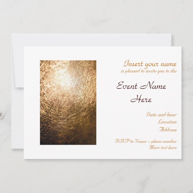 Gold Light 001 Invitation (Front)