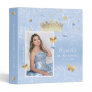 Gold Light Baby Blue Roses Photo Album Guestbook 3 Ring Binder