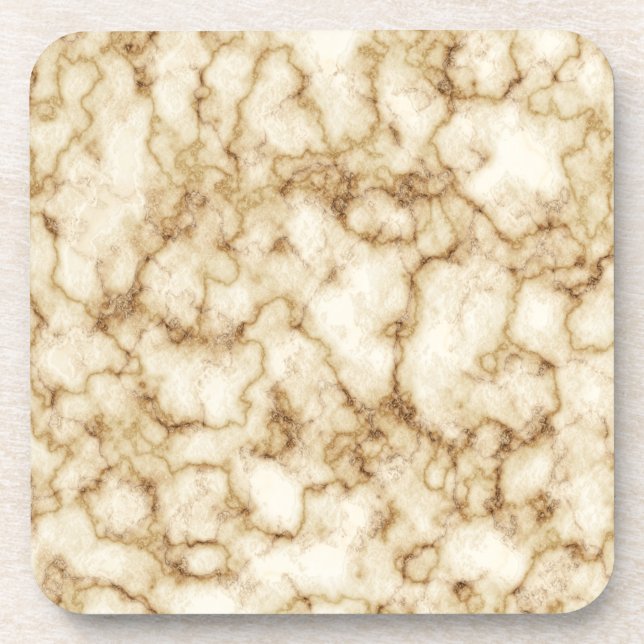 Gold light black marble texture beverage coaster (Front)