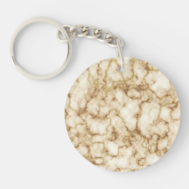 Gold light black marble texture keychain (Front)
