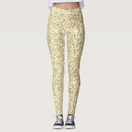 Gold light glitter faux sparkles bling  leggings