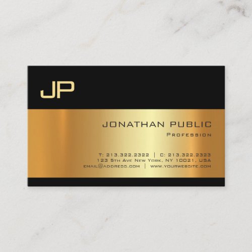 Gold Light Shadow Professional Elegant Plain Business Card