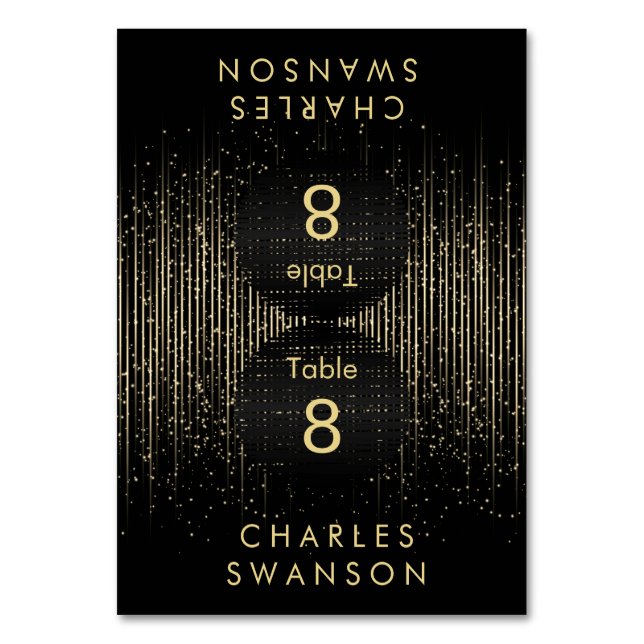 Gold Light Shower | Place Cards with DIY Text (Front)