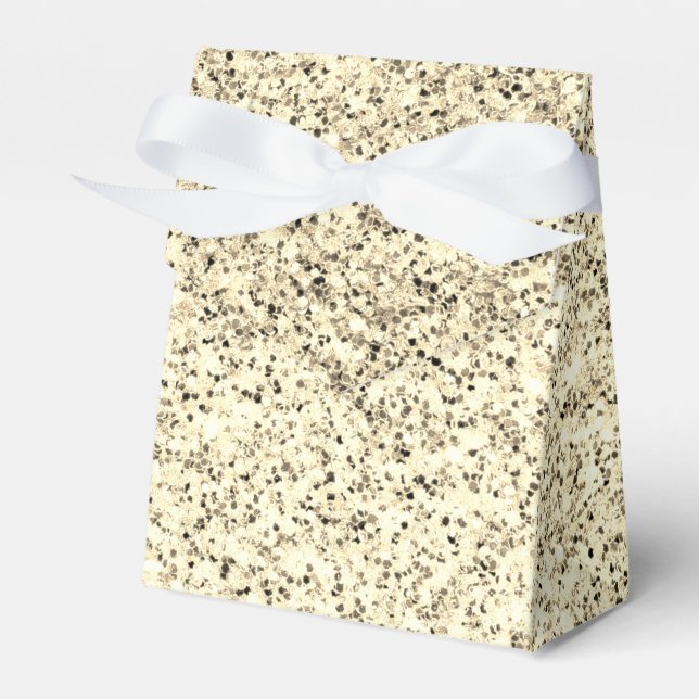 Gold light soft glitter sparkles favor boxes (Front Side)