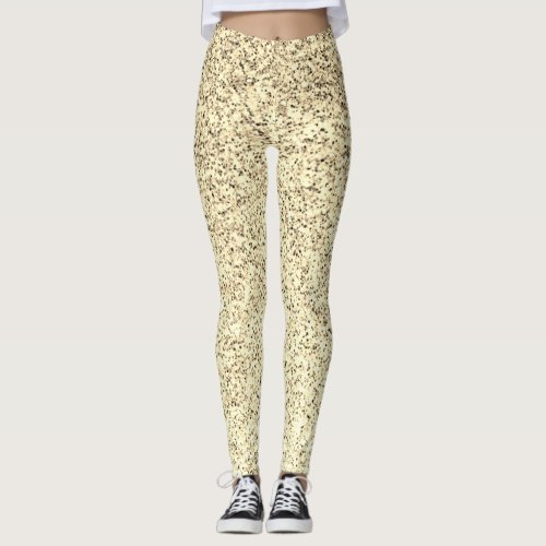 Gold light soft glitter sparkles leggings