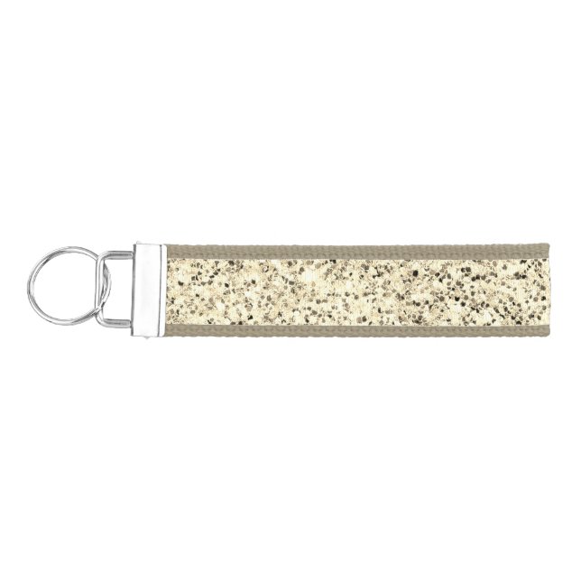 Gold light soft glitter sparkles wrist keychain (Keys on Left)