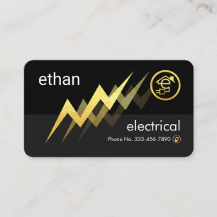 Gold Lightning Powers Letter-e Electric Business Card