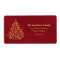 Gold Lights Christmas Tree on Red Return Address