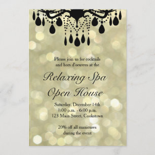 Gold Lights Open House Invitation