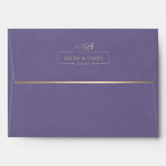 Gold & Lilac Texture Wedding Envelope