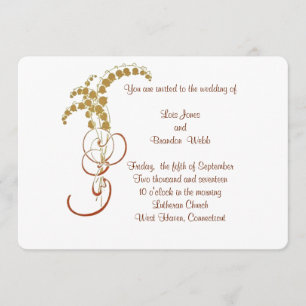 Gold Lily of the Valley Wedding Invitation