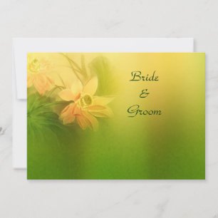 Gold Lime Floral Wedding Invitation