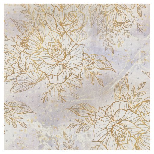 Gold line-drawing rose on a cream texture pattern fabric