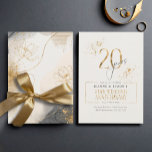 Gold Line Floral 20th Anniversary ID1169 Invitation