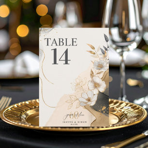 Gold Line Floral 60th Anniversary Table Num ID1169 Invitation
