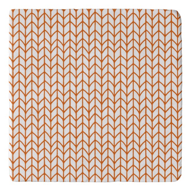 GOLD LINE KNIT Marble Stone Trivet (Front)
