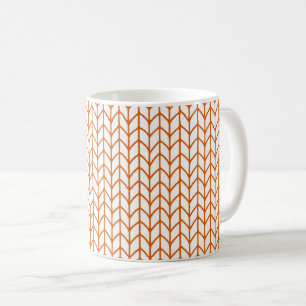 GOLD LINE KNIT White Mug