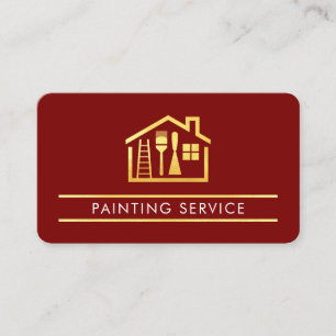 Gold Line Roller Brush Home Painter Business Card