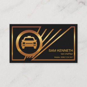 Gold Line Travel Routes Border Taxi Driver Business Card