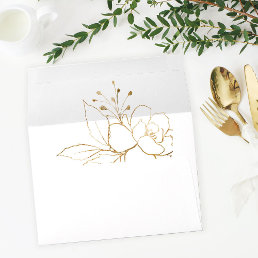 Gold Lined Floral Envelope