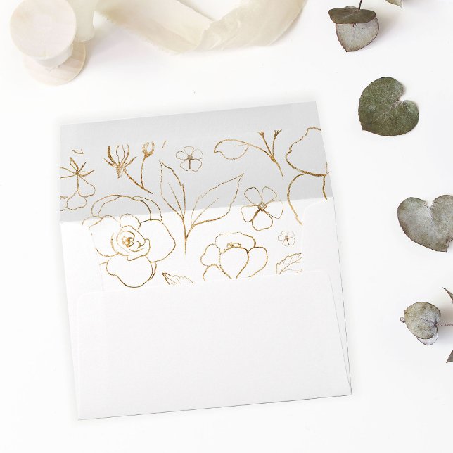 Gold Lined Floral Envelope 2 (Creator Uploaded)