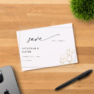 Gold Lined Floral Save the Date