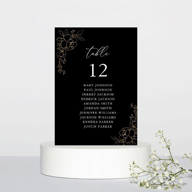 Gold Lined Floral Table Number Seating Chart - BLA (Creator Uploaded)