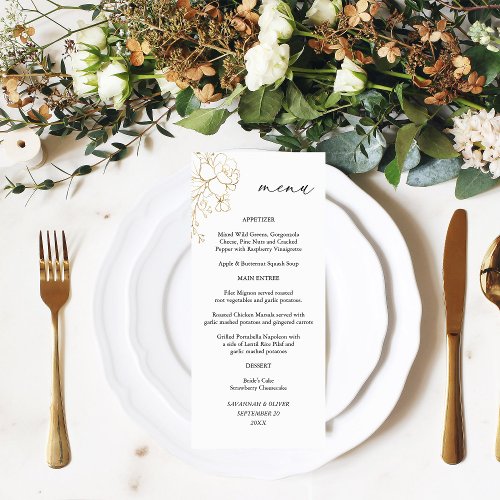 Gold Lined Floral Tall Menu