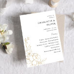 Gold Lined Floral Wedding Ceremony Program<br><div class="desc">Guide your guests with the order of your ceremony with beautiful Wedding Ceremony Gold Lined Floral Programs.</div>