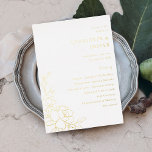 Gold Lined Floral Wedding Ceremony Program<br><div class="desc">Real Foil version.  Wow your friends and family with your beautiful real foil Wedding Ceremony Gold Lined Floral Programs on White.</div>