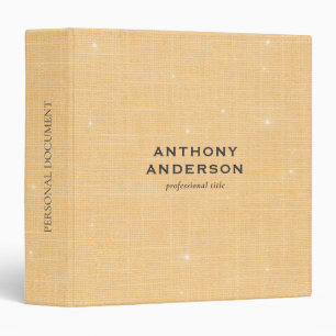 Gold Linen Texture with Subtle White Sparkle 3 Ring Binder