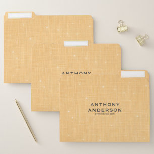 Gold Linen Texture with Subtle White Sparkle File Folder
