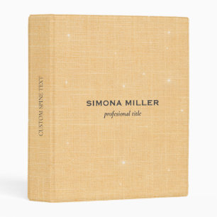 Gold Linen Texture with Subtle White Sparkle Mini Binder