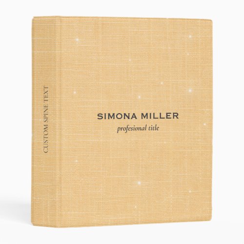 Gold Linen Texture with Subtle White Sparkle Mini Binder