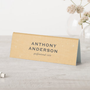Gold Linen Texture with Subtle White Sparkle Table Tent