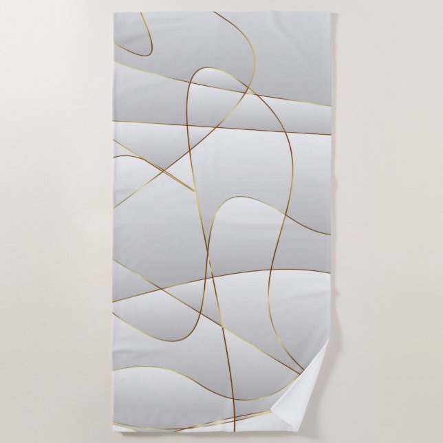Gold Lines Beach Towel (Front)