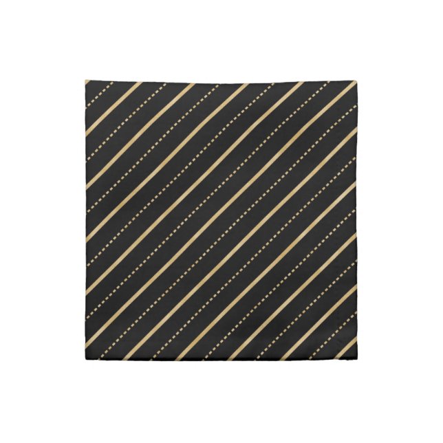 Gold Lines & Dots  Cloth Napkin (Quarter Fold)