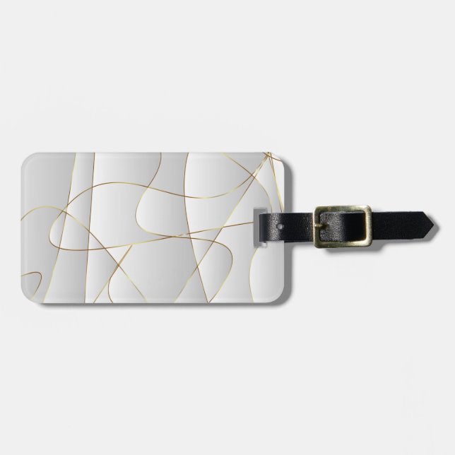 Gold Lines on Satin Luggage Tag (Front Horizontal)