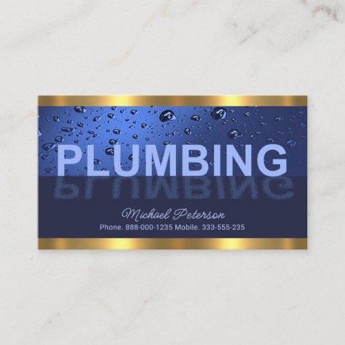 Gold Lines Water Drop Reflection Business Card