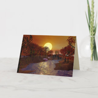 Gold Linger - Autumn Scene Holiday Card