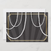 Gold Lingerie Bridal Shower 1920s Pearl Invitation (Back)