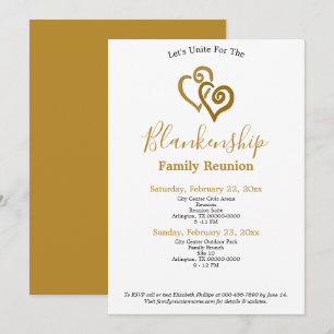 Gold Linked Heart Family Reunion Template